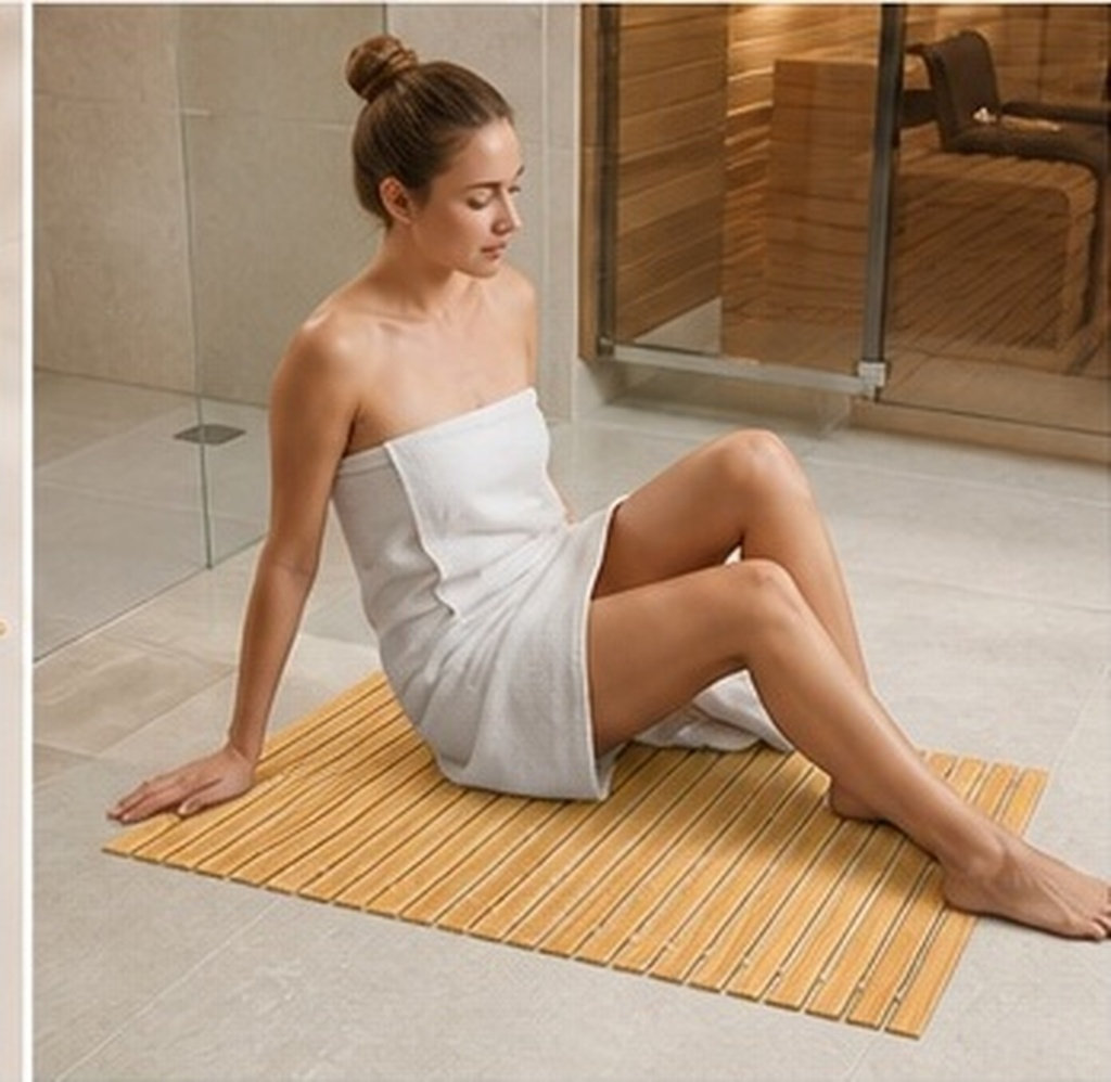 Bamboo Bath Mat - Bamboo Bath Mat Non-slip Rug Anti