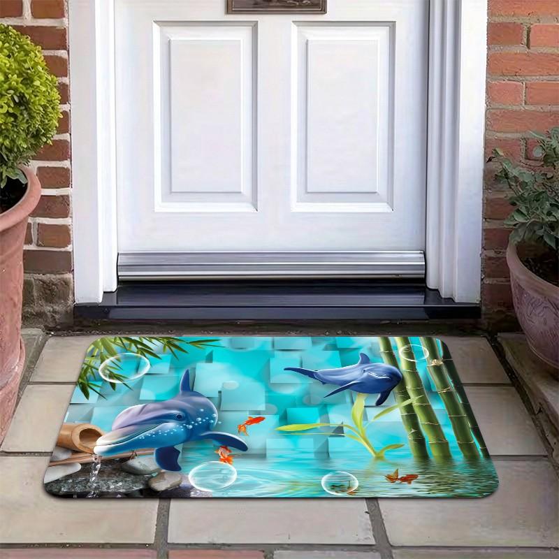 1 Piece Underwater Dolphin Bam - Bamboo Bath Mat 评论和价格